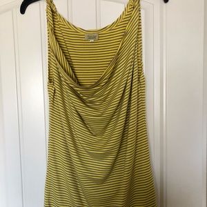 PIKO 1988 Yellow Gray Striped Tank Top Size S
